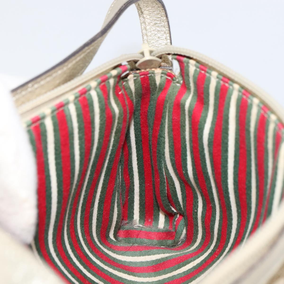 GUCCI GG Canvas Hand Bag Beige Gold 145750 Auth 151563