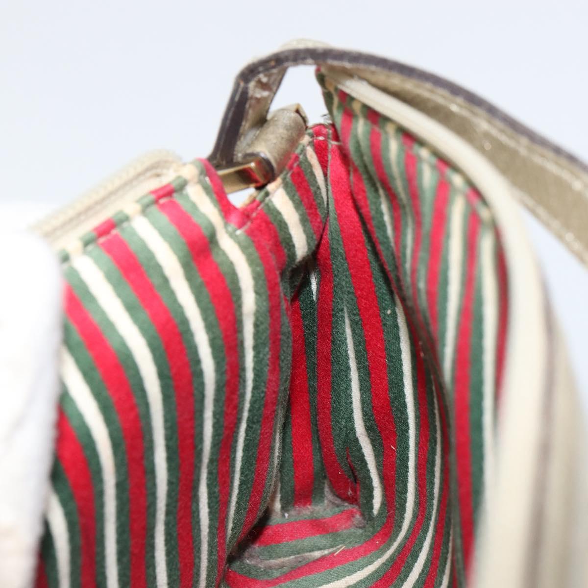 GUCCI GG Canvas Hand Bag Beige Gold 145750 Auth 151563