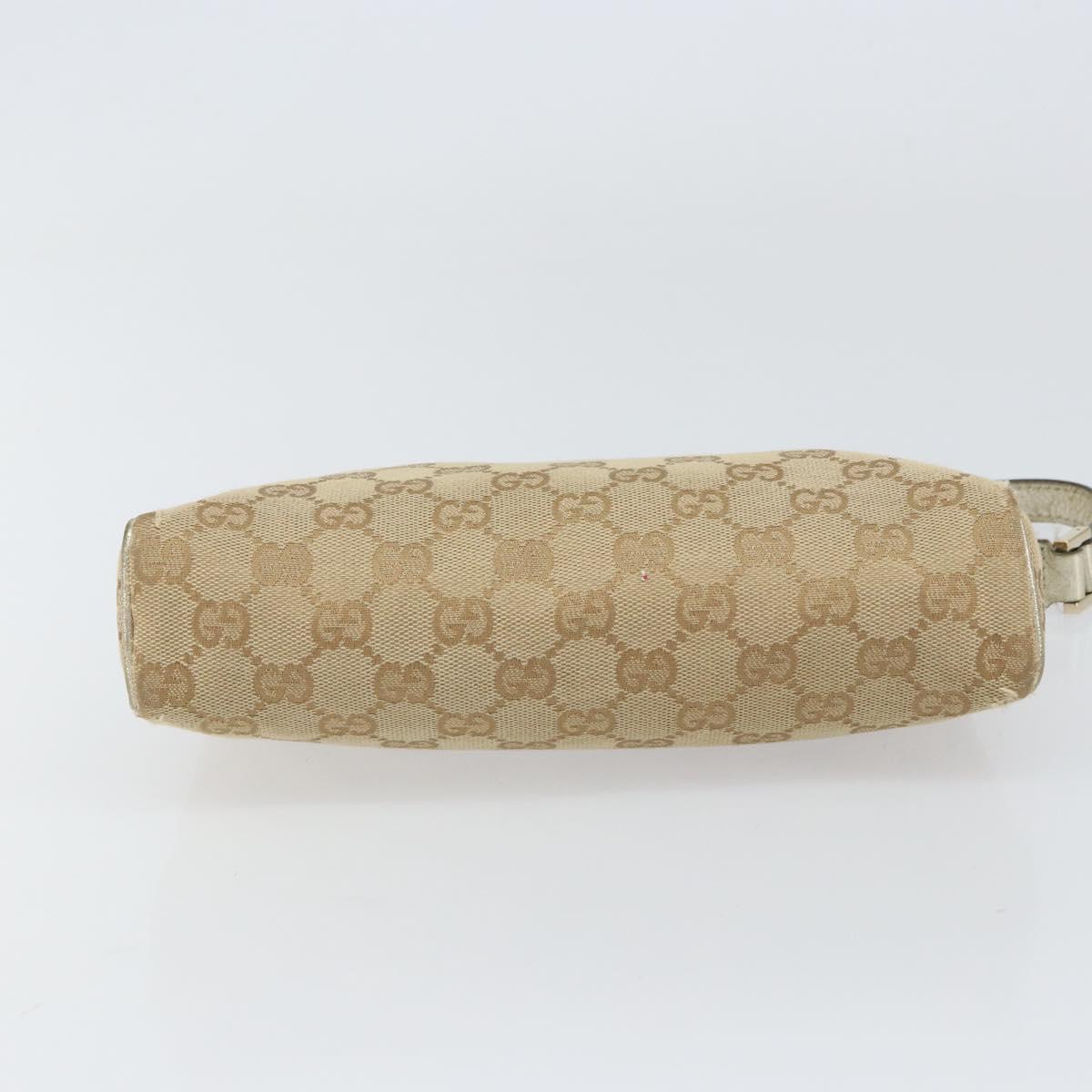 GUCCI GG Canvas Hand Bag Beige Gold 145750 Auth 151563