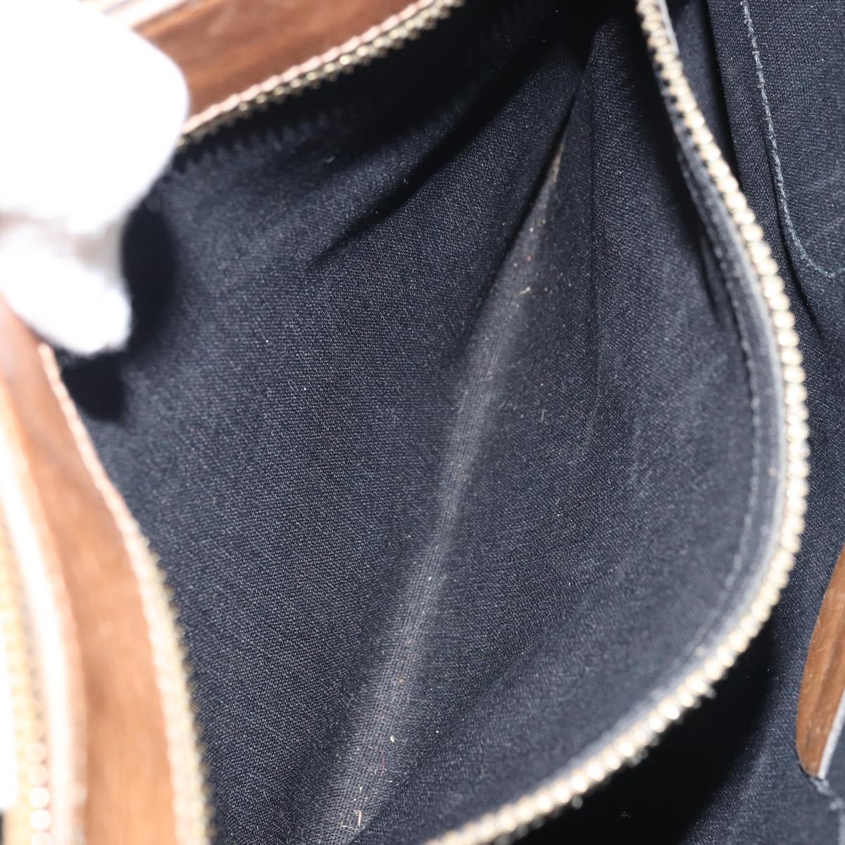 GUCCI GG Canvas Web Sherry Line Boston Bag Black Gold Auth 151566