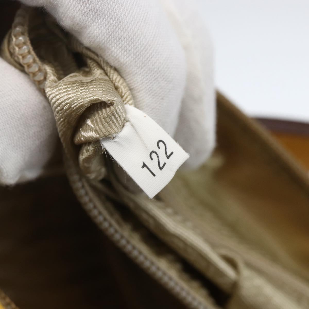 PRADA Shoulder Bag Nylon Yellow Silver Auth 151569