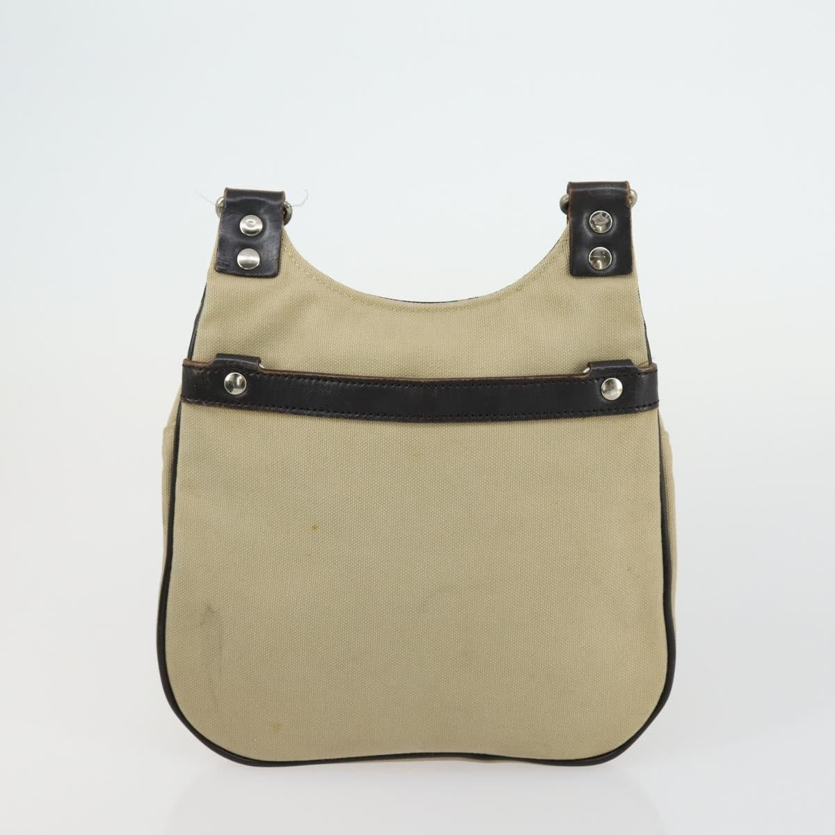 BURBERRY BALLY Tote Bag Leather Canvas 2 Set Beige Navy Auth 151571