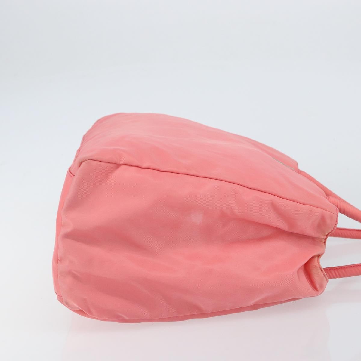 PRADA Hand Bag Nylon Pink Silver Auth 151573