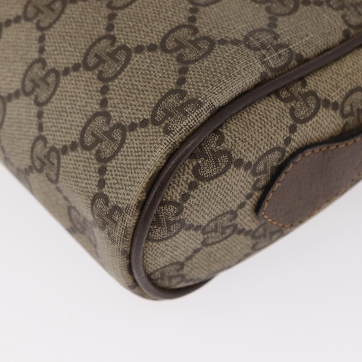 GUCCI GG Supreme Web Sherry Line Bag PVC Beige Gold 32 02 004 Auth 151575