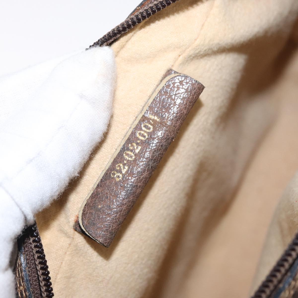 GUCCI GG Supreme Web Sherry Line Bag PVC Beige Gold 32 02 004 Auth 151575