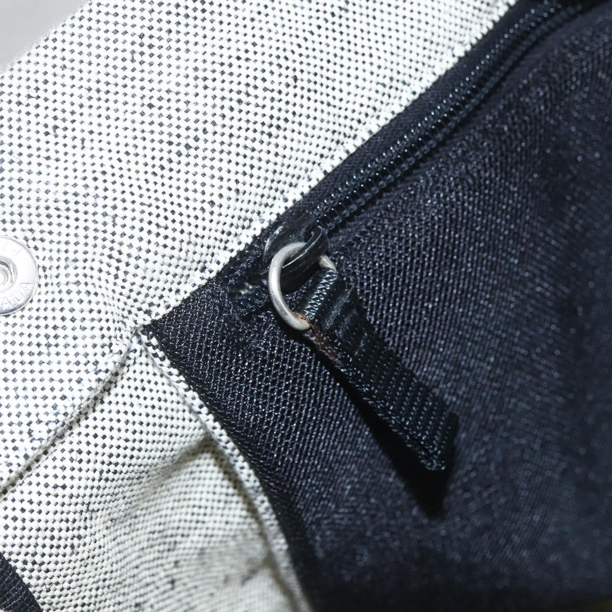 PRADA Tote Bag Canvas Gray Silver Auth 151578
