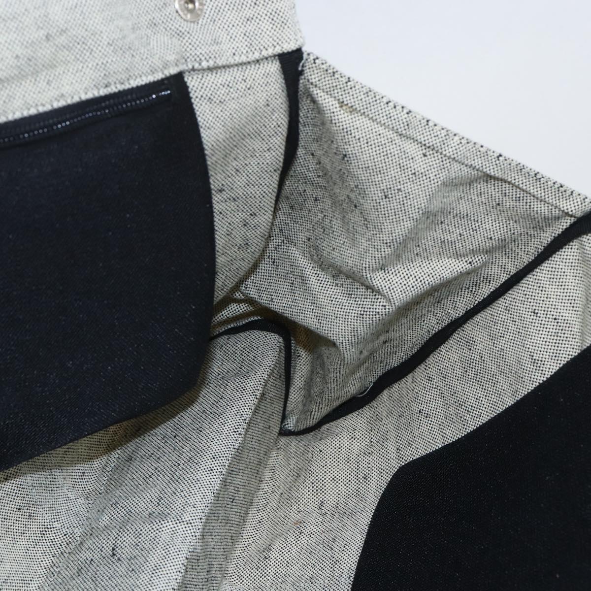 PRADA Tote Bag Canvas Gray Silver Auth 151578