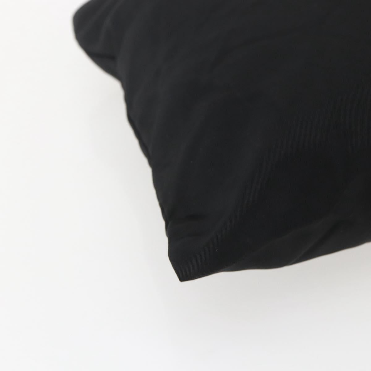 PRADA Tote Bag Nylon Black Silver Auth 151579