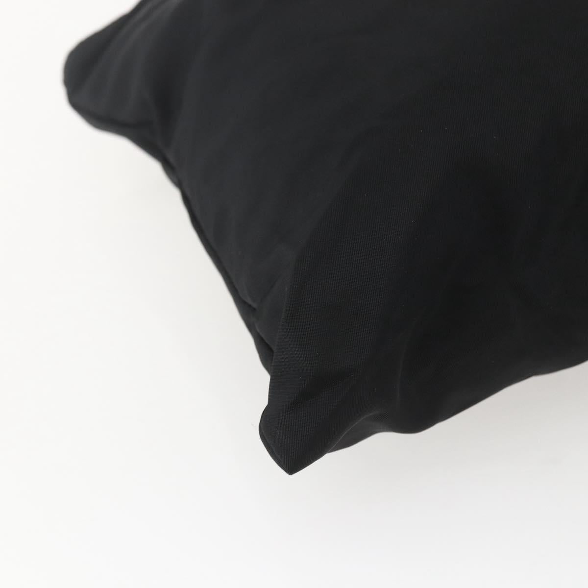 PRADA Tote Bag Nylon Black Silver Auth 151579