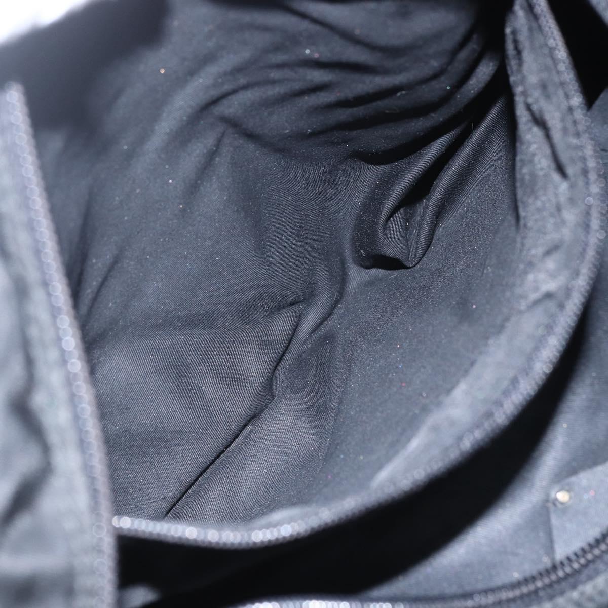 PRADA Tote Bag Nylon Black Silver Auth 151579