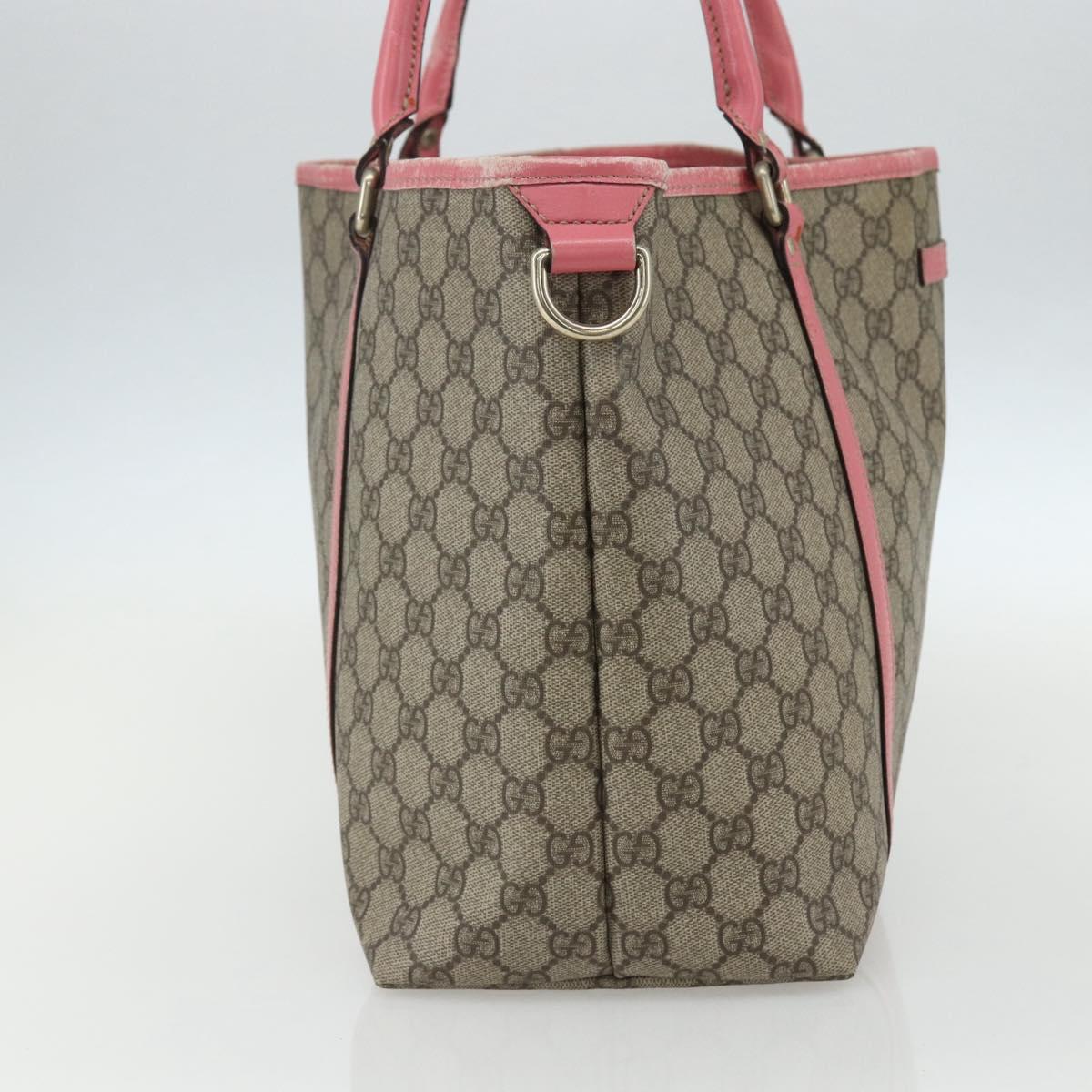 GUCCI GG Supreme Tote Bag PVC Beige Gold 197953 Auth 151580