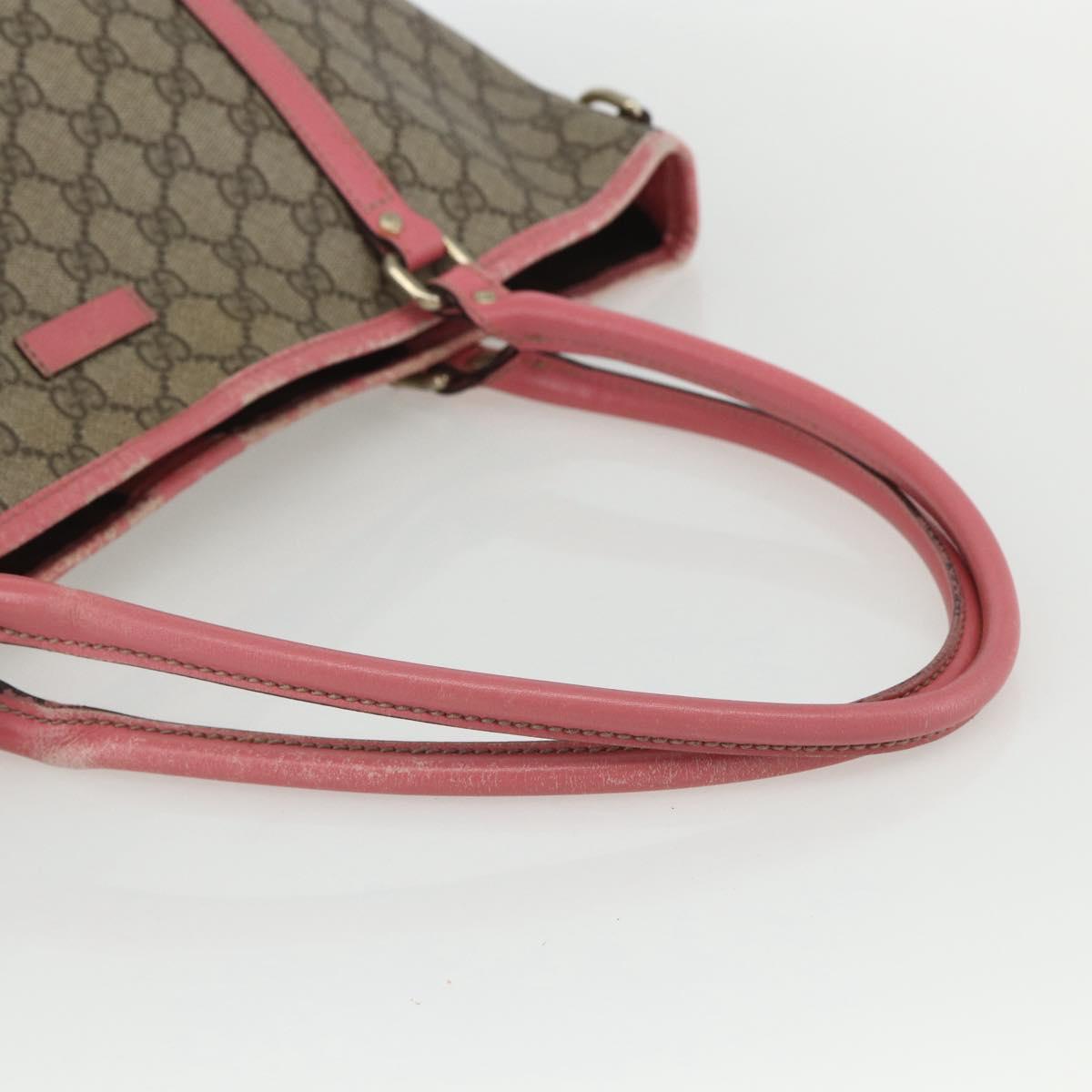 GUCCI GG Supreme Tote Bag PVC Beige Gold 197953 Auth 151580