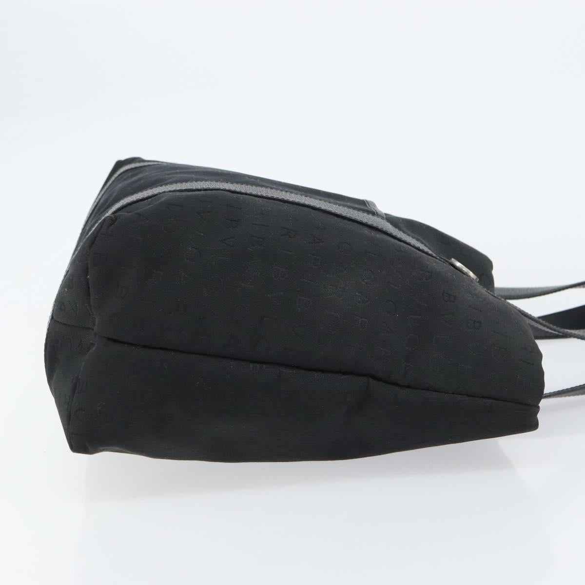 BVLGARI Logo Mania Tote Bag Canvas Black Silver Auth 151582