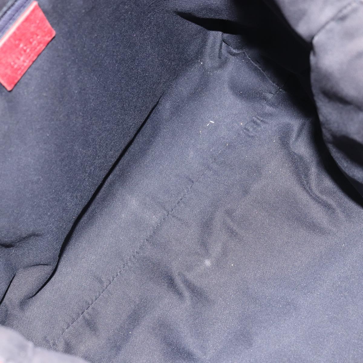 GUCCI GG Canvas Hand Bag Navy Gold 130739 Auth 151583