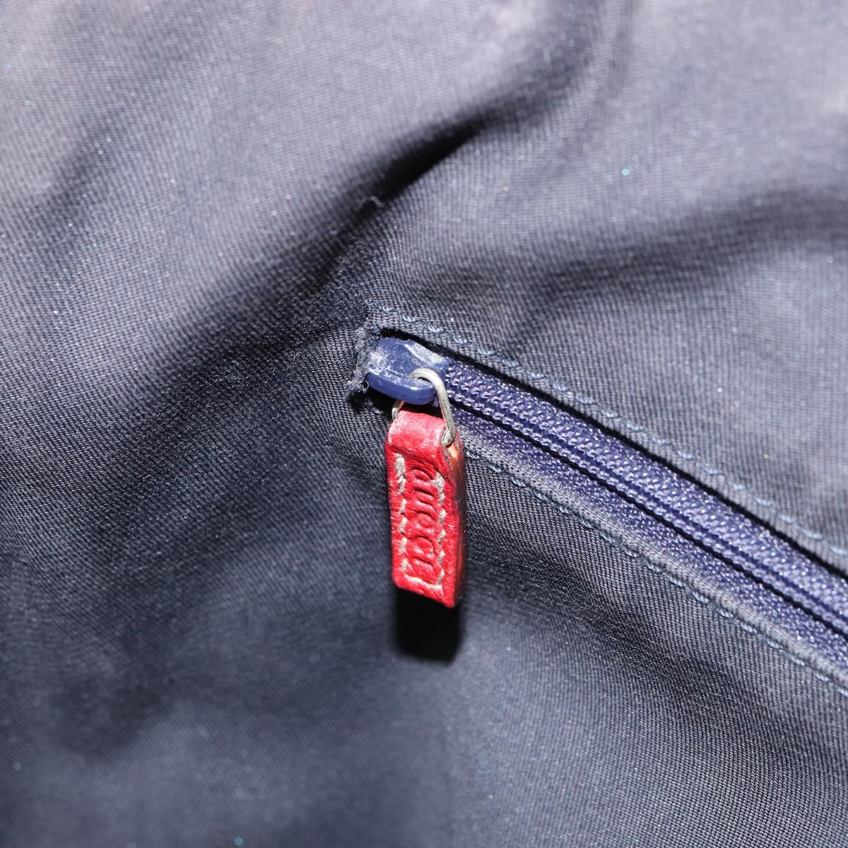 GUCCI GG Canvas Hand Bag Navy Gold 130739 Auth 151583