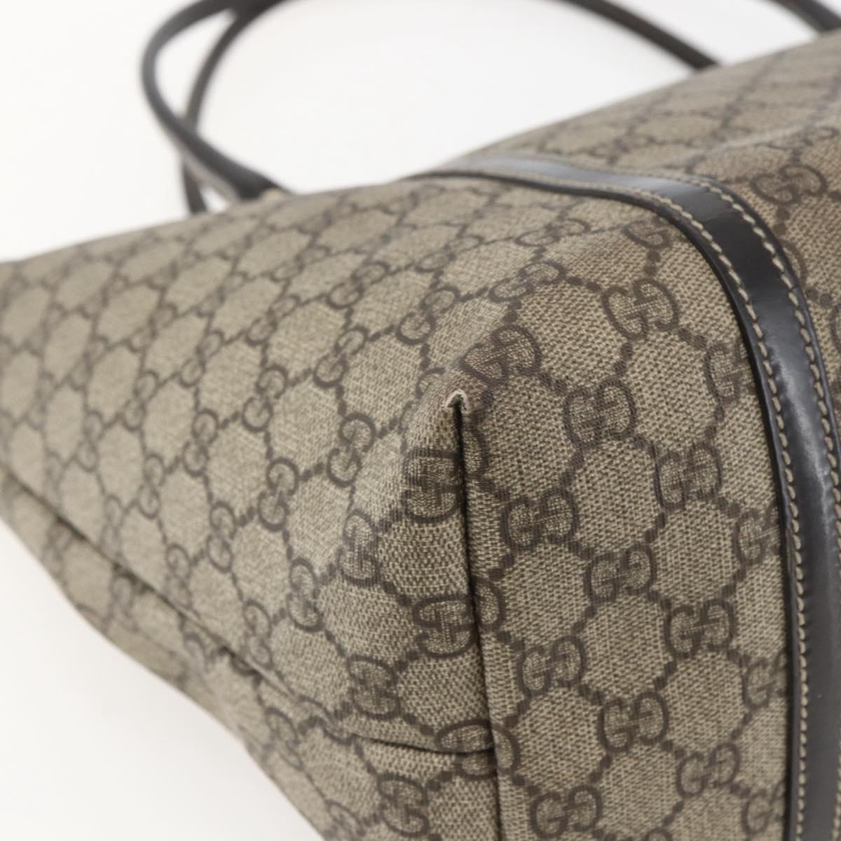 GUCCI GG Supreme Tote Bag PVC Beige Gold 197953 Auth 151584