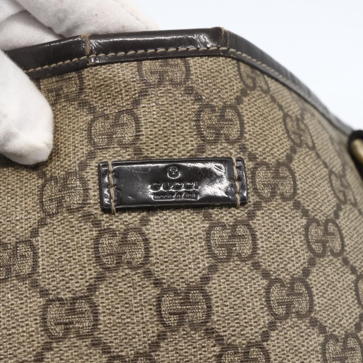 GUCCI GG Supreme Tote Bag PVC Beige Gold 197953 Auth 151584