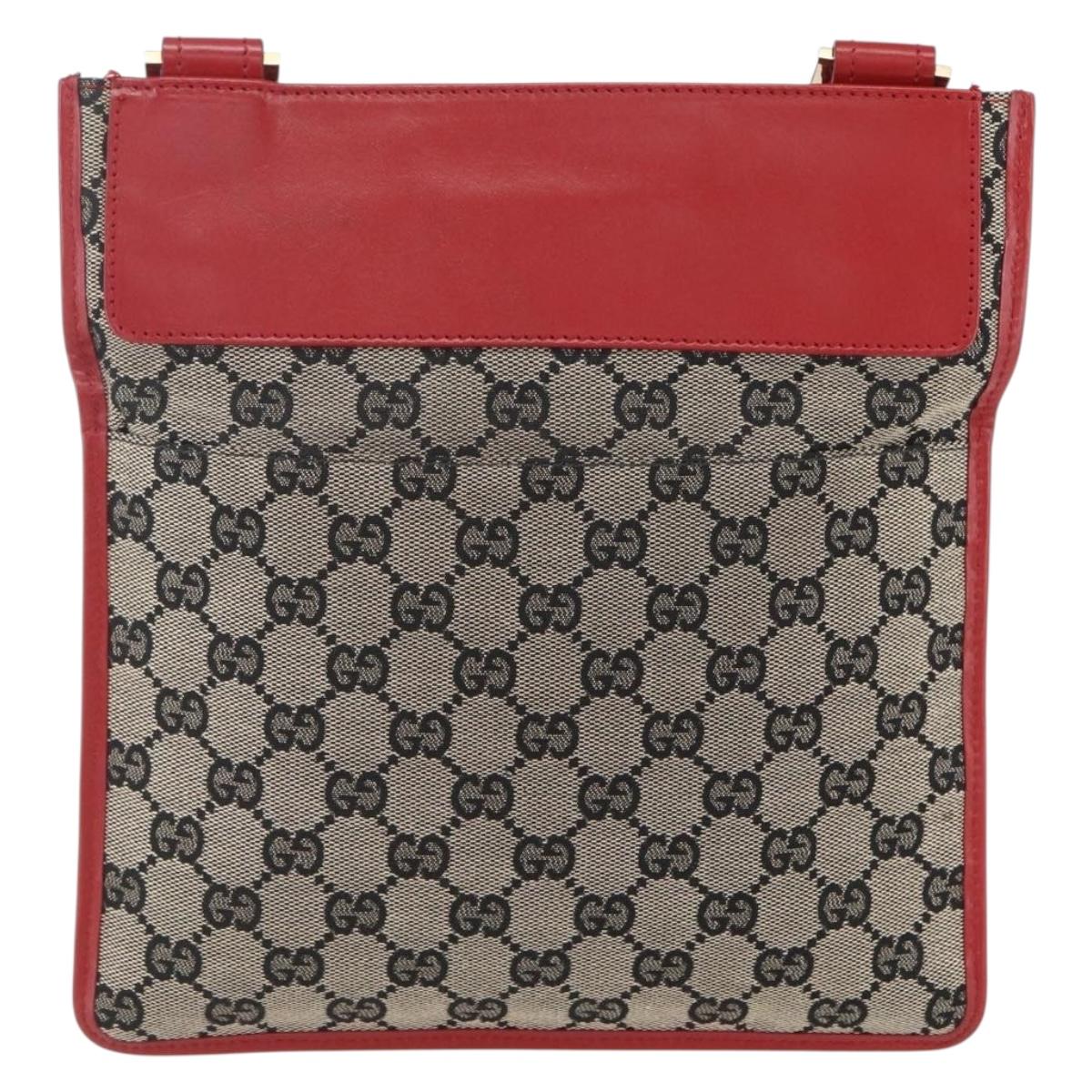 GUCCI GG Canvas Shoulder Bag Beige Gold 019 0348 Auth 151586