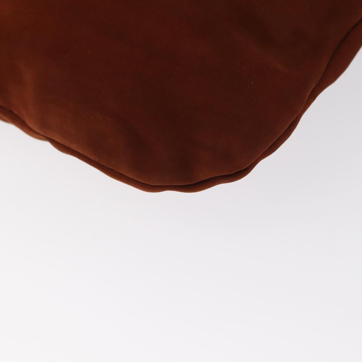 GUCCI Purse Pouch Suede Brown Gold Auth 151593