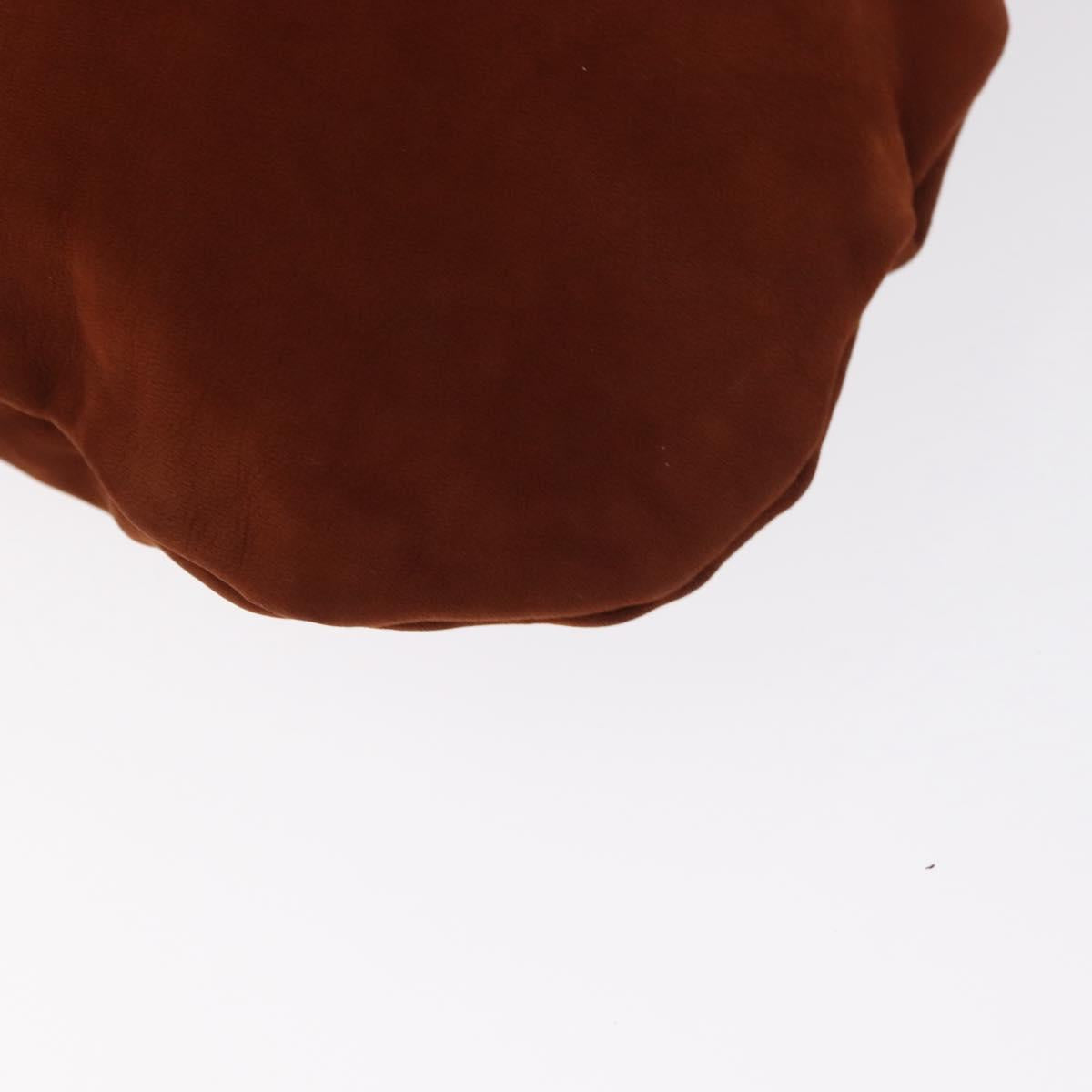 GUCCI Purse Pouch Suede Brown Gold Auth 151593