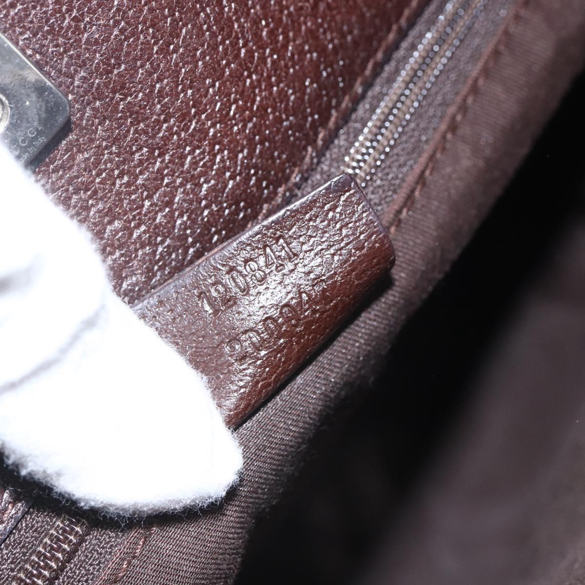 GUCCI GG Canvas Shoulder Bag Beige Silver 120841 Auth 151597