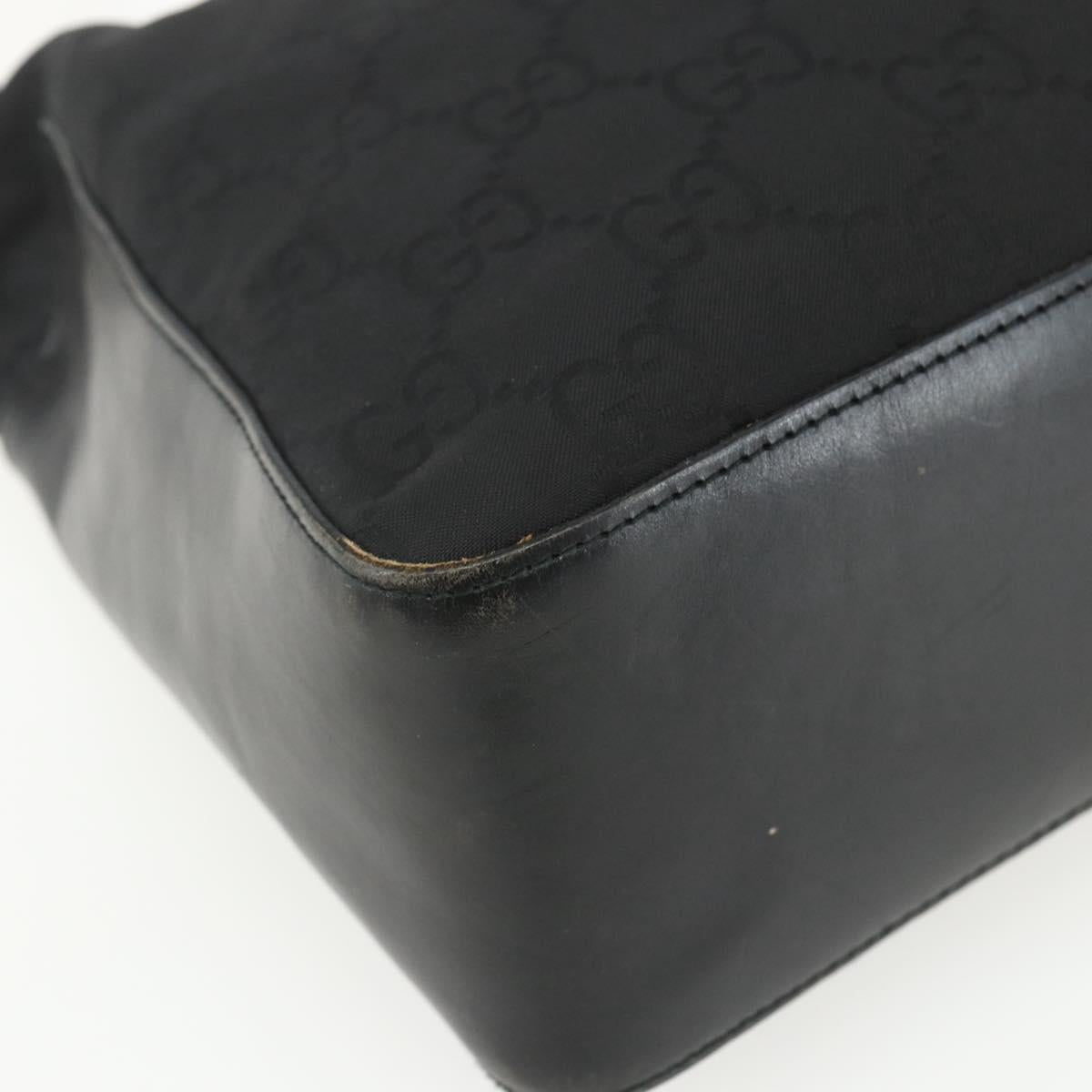 GUCCI GG Canvas Shoulder Bag Black Silver 001 3766 2123 Auth 151598