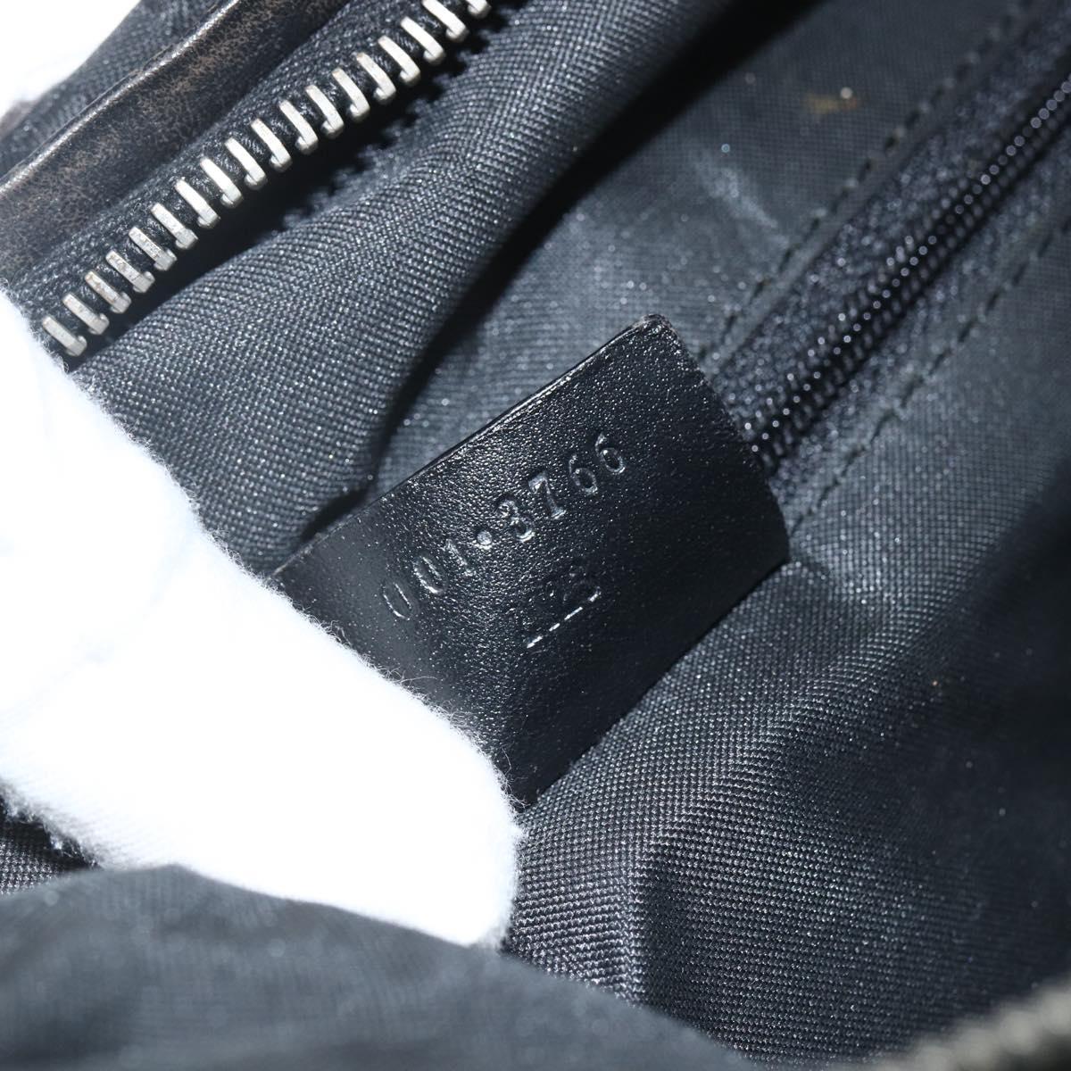 GUCCI GG Canvas Shoulder Bag Black Silver 001 3766 2123 Auth 151598