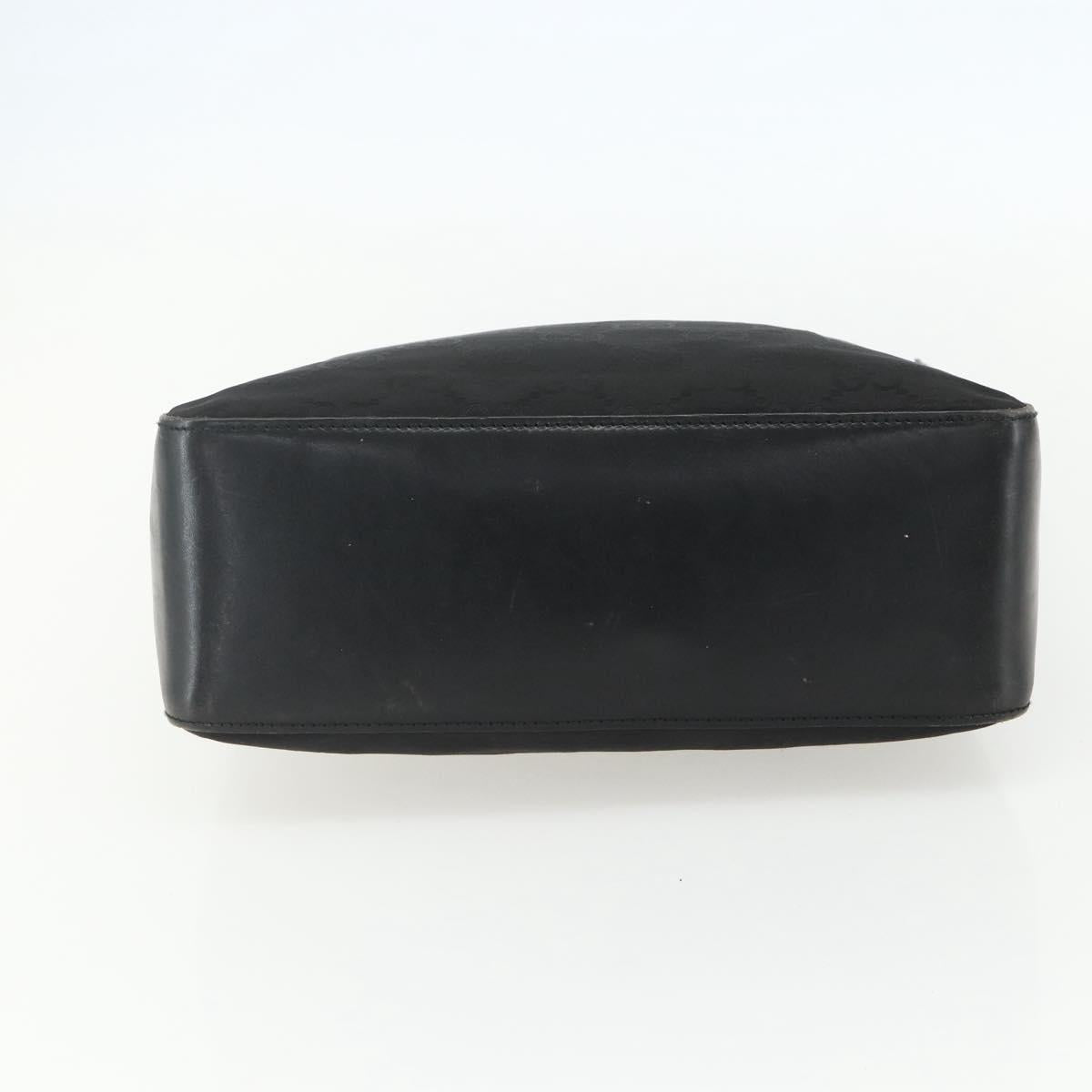 GUCCI GG Canvas Shoulder Bag Black Silver 001 3766 2123 Auth 151598