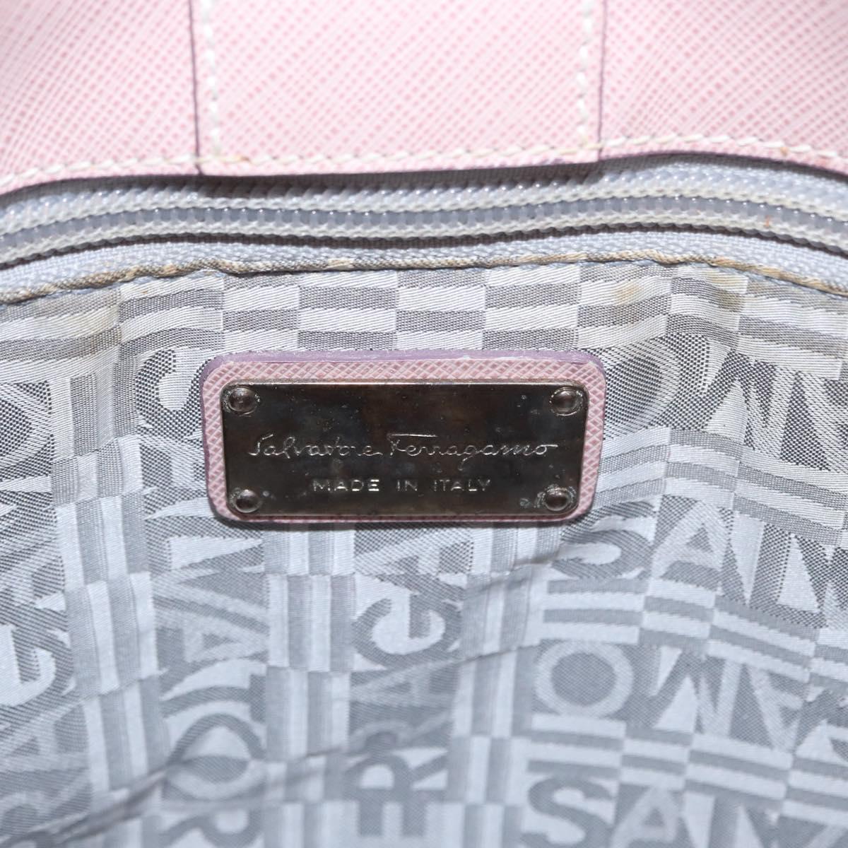 Salvatore Ferragamo Hand Bag Leather Pink Silver Auth 151599