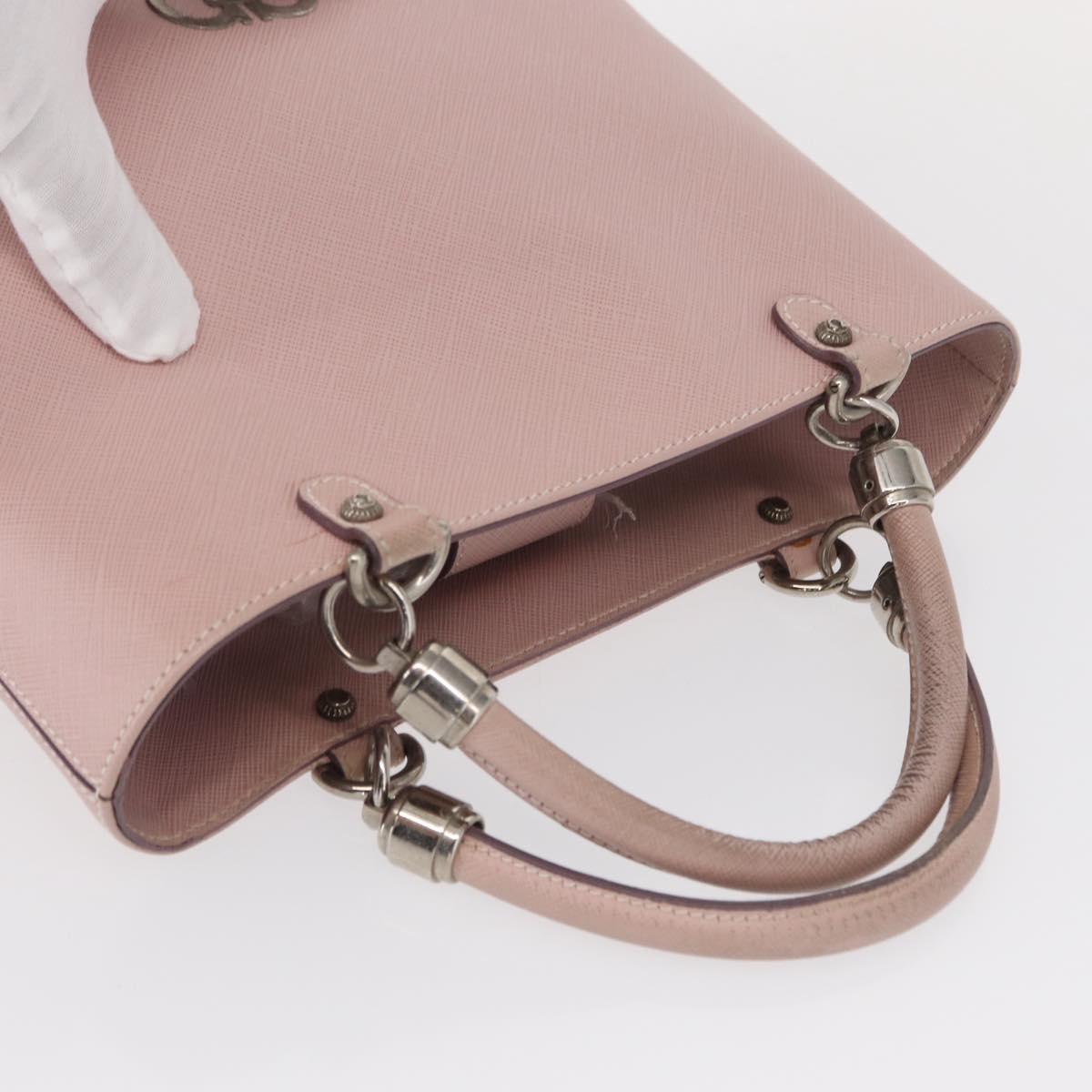 Salvatore Ferragamo Hand Bag Leather Pink Silver Auth 151599