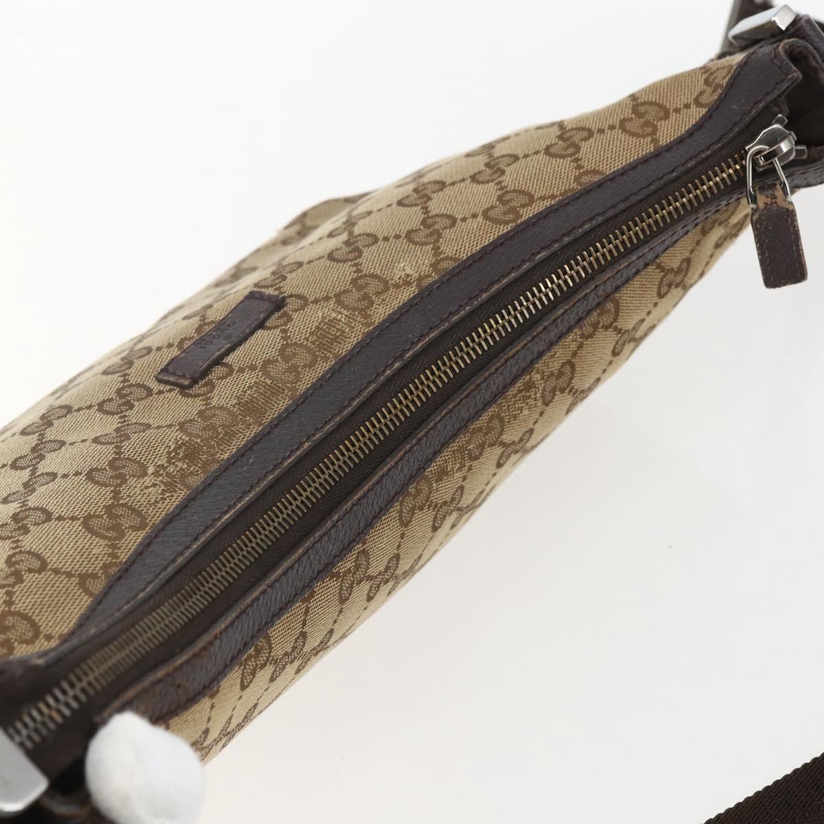 GUCCI GG Canvas Shoulder Bag Beige Silver 181092 Auth 151600