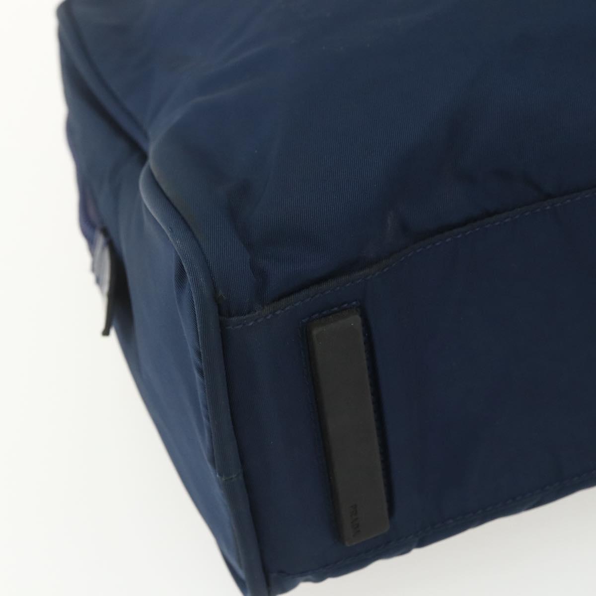 PRADA Hand Bag Nylon Navy Silver Auth 151601