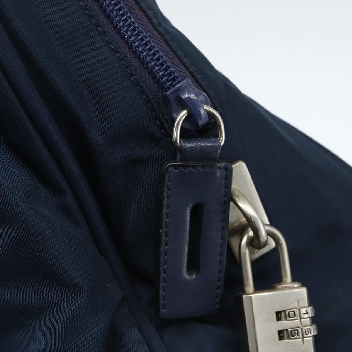 PRADA Hand Bag Nylon Navy Silver Auth 151601