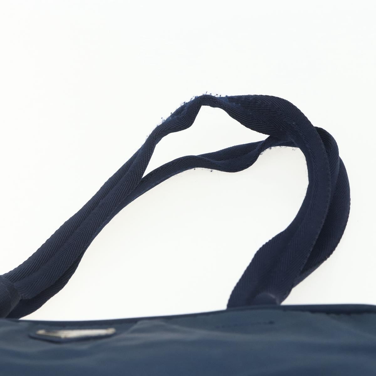 PRADA Hand Bag Nylon Navy Silver Auth 151601