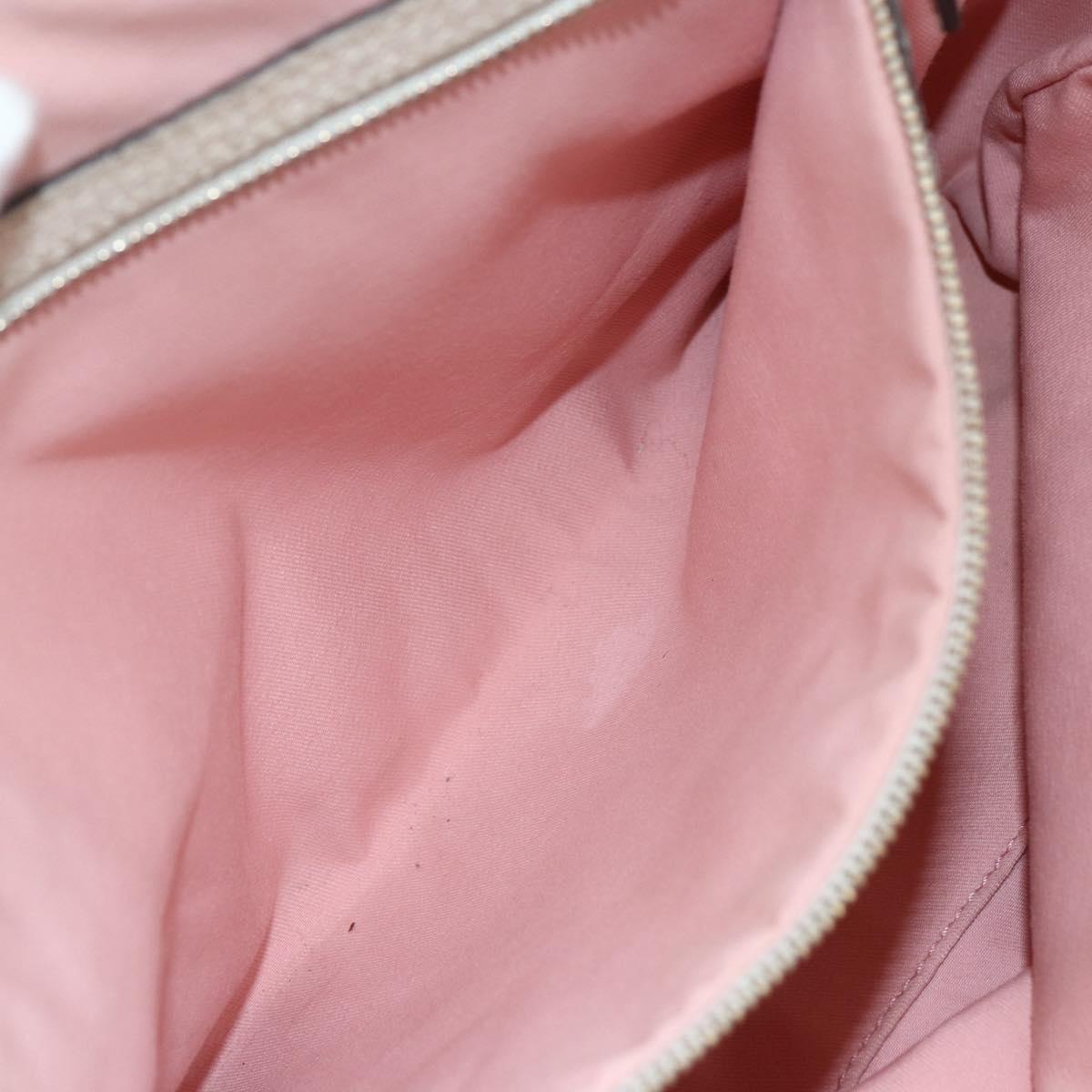 GUCCI GG Canvas Sherry Line Tote Bag Pink Gold khaki 137396 Auth 151602