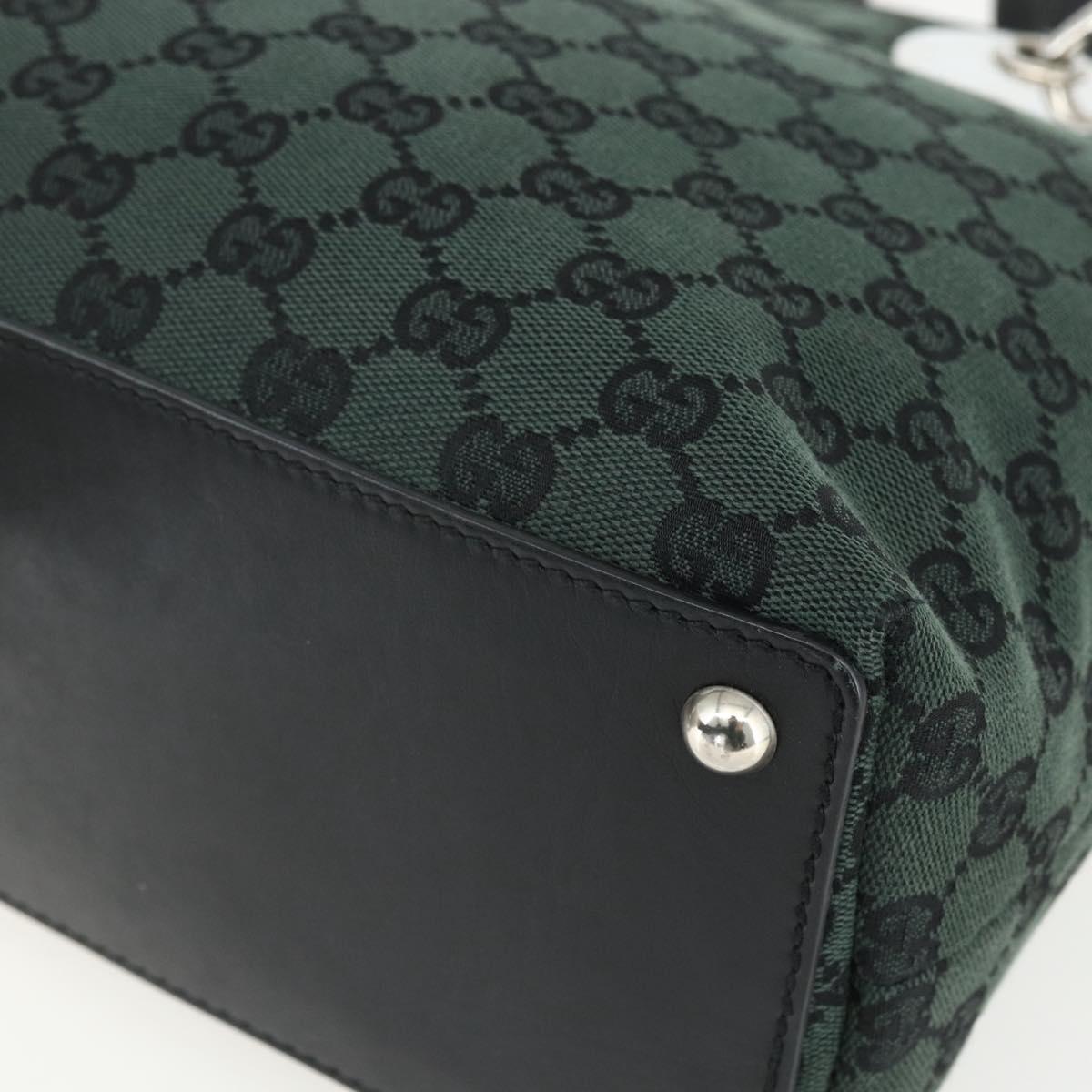 GUCCI GG Canvas Tote Bag Black Silver 285585 Auth 151603