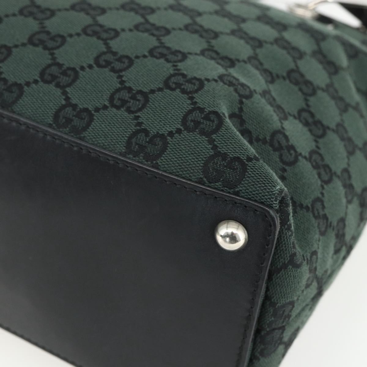 GUCCI GG Canvas Tote Bag Black Silver 285585 Auth 151603