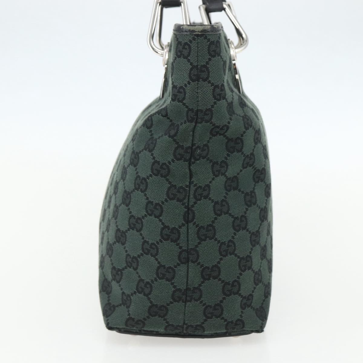 GUCCI GG Canvas Tote Bag Black Silver 285585 Auth 151603