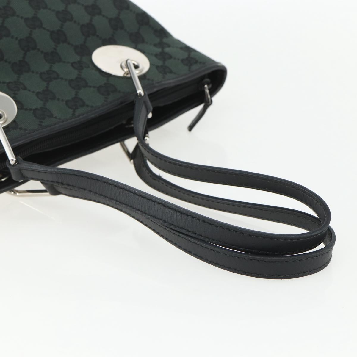 GUCCI GG Canvas Tote Bag Black Silver 285585 Auth 151603