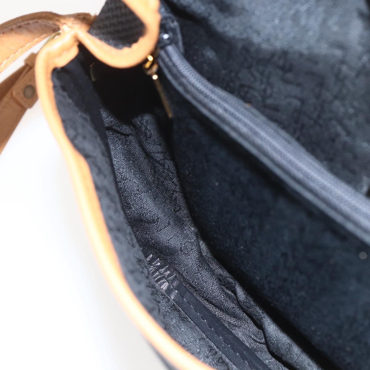 SAINT LAURENT Shoulder Bag Canvas Black Gold Auth 151604