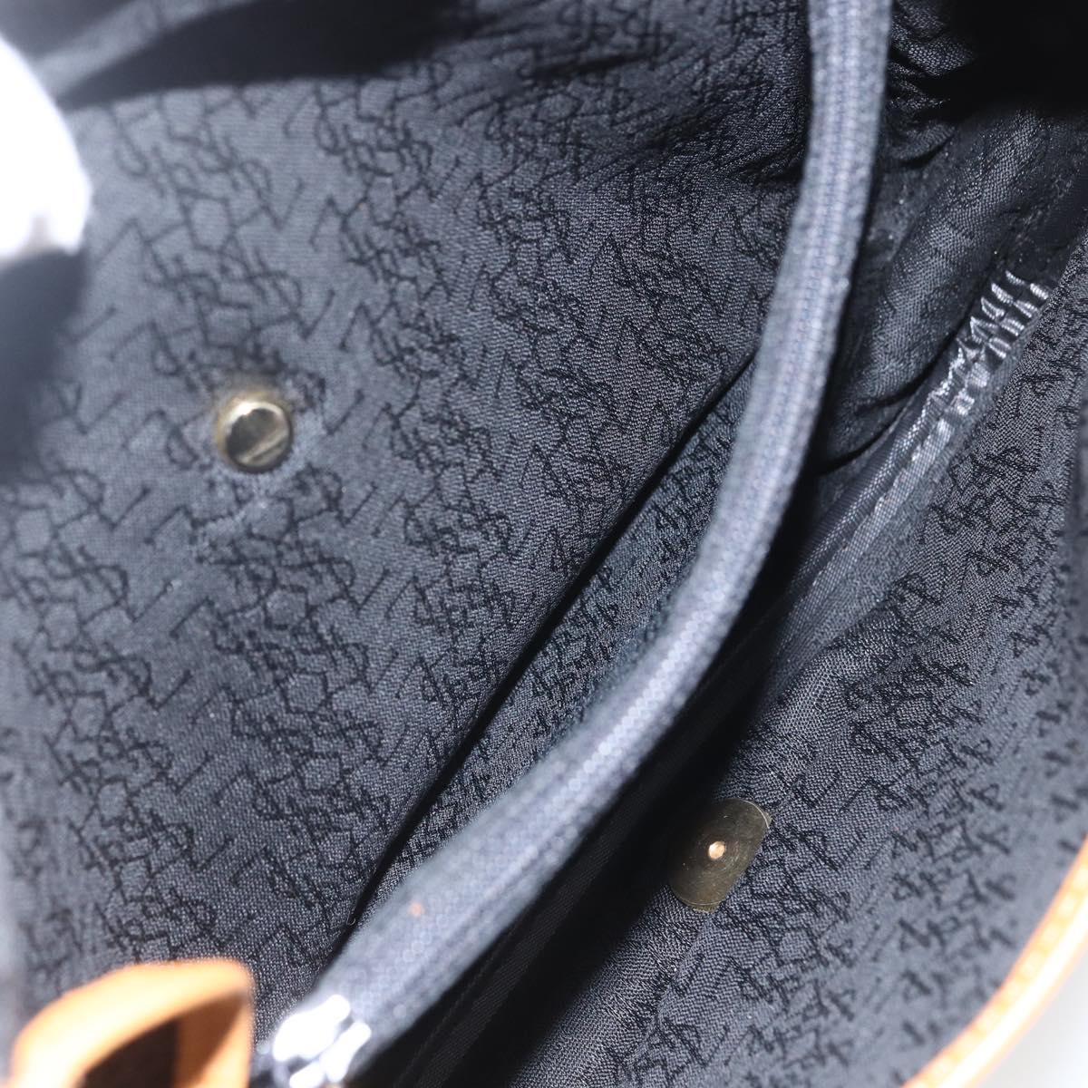 SAINT LAURENT Shoulder Bag Canvas Black Gold Auth 151604