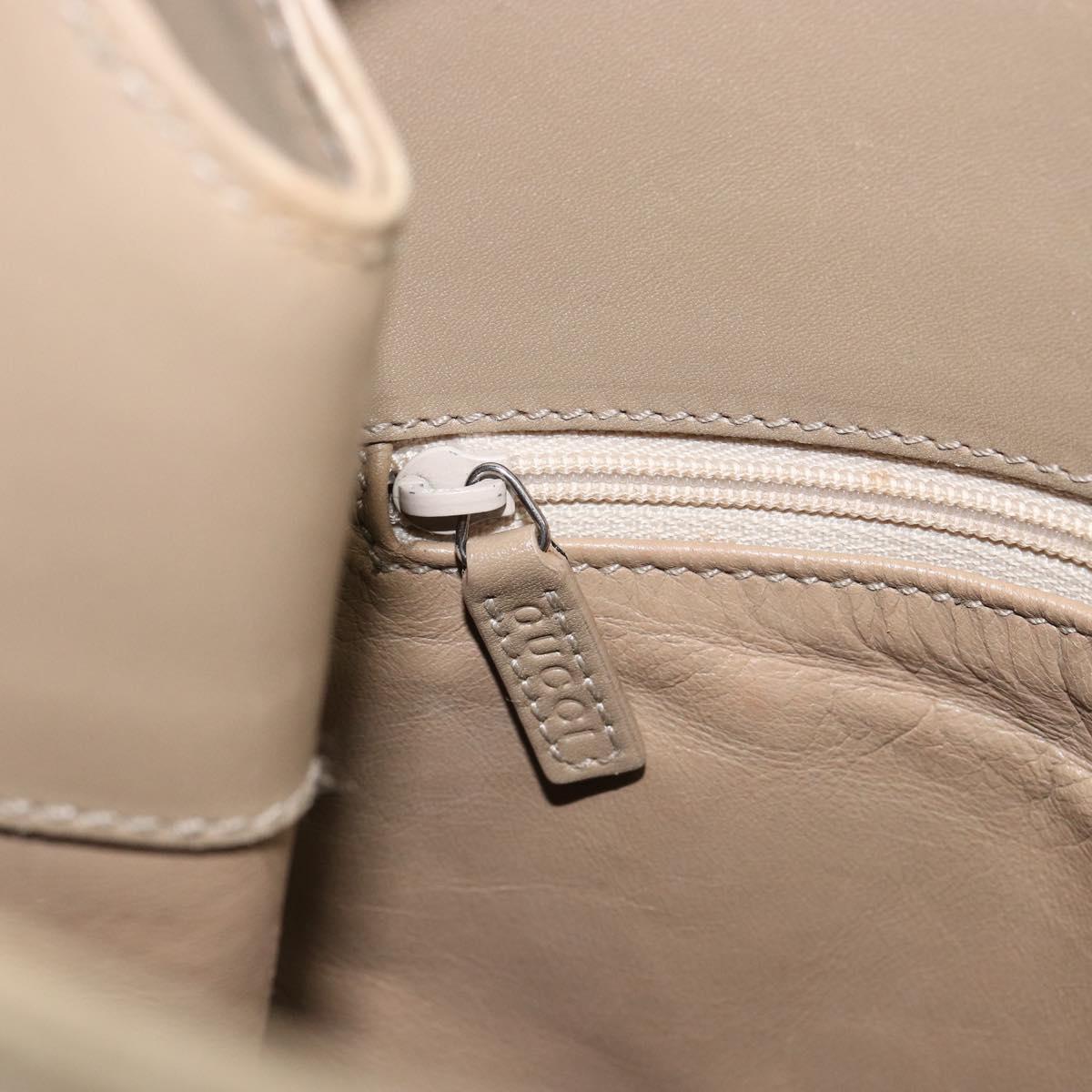 GUCCI Shoulder Bag Leather Beige Silver 001 3167 Auth 151609