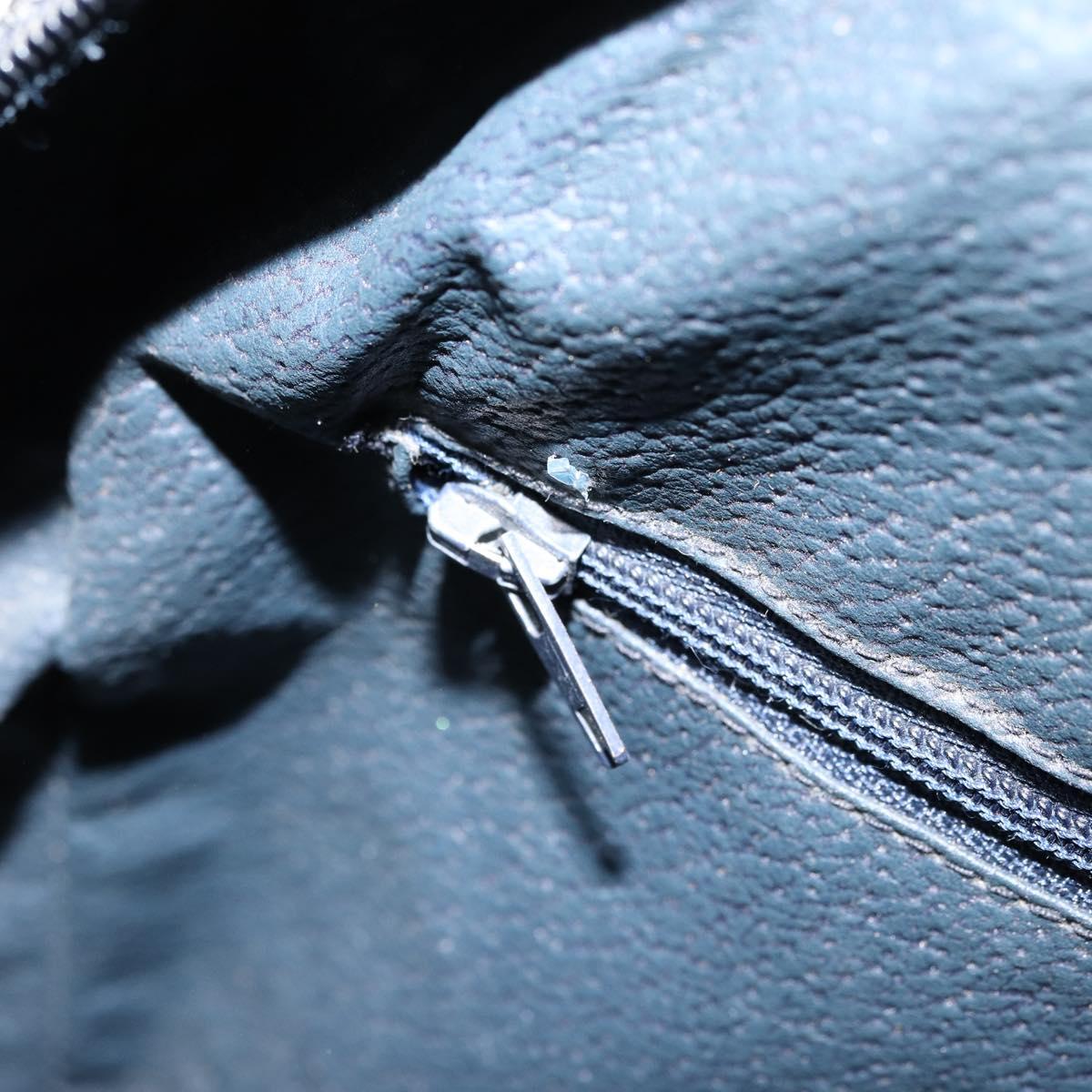 GUCCI GG Supreme Sherry Line Hand Bag PVC Navy Gold Auth 151610