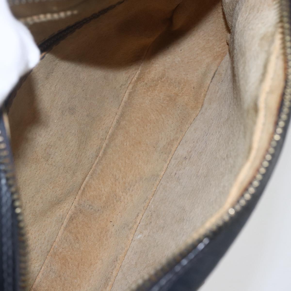 GUCCI GG Canvas Sherry Line Shoulder Bag Navy Gold Auth 151612