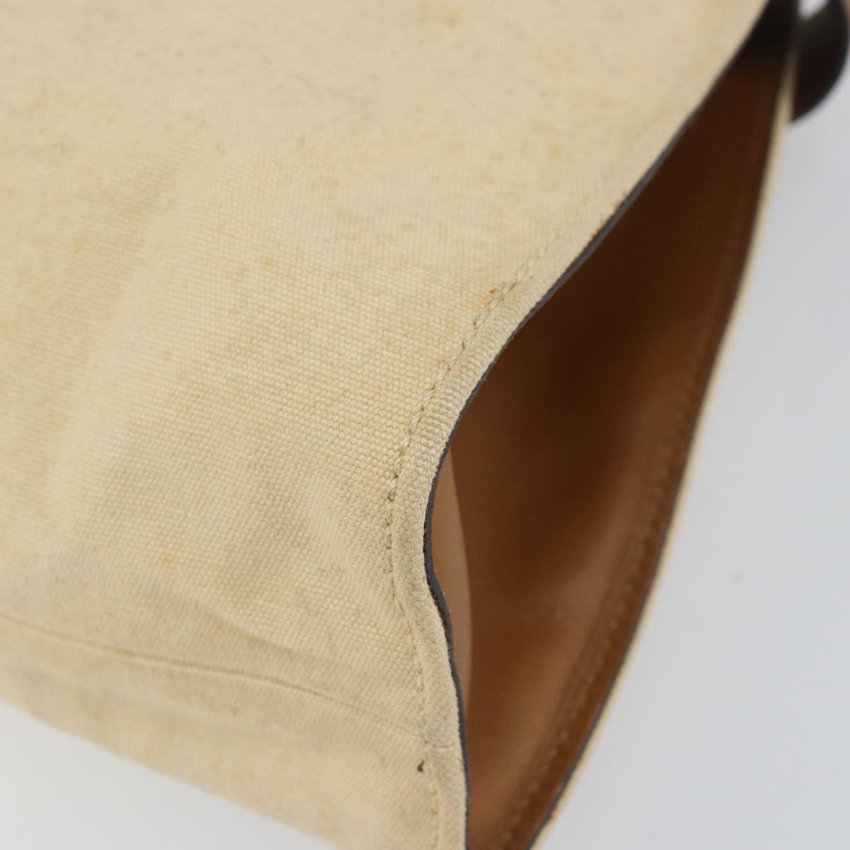 GUCCI Bamboo Hand Bag Canvas Beige Auth 151613