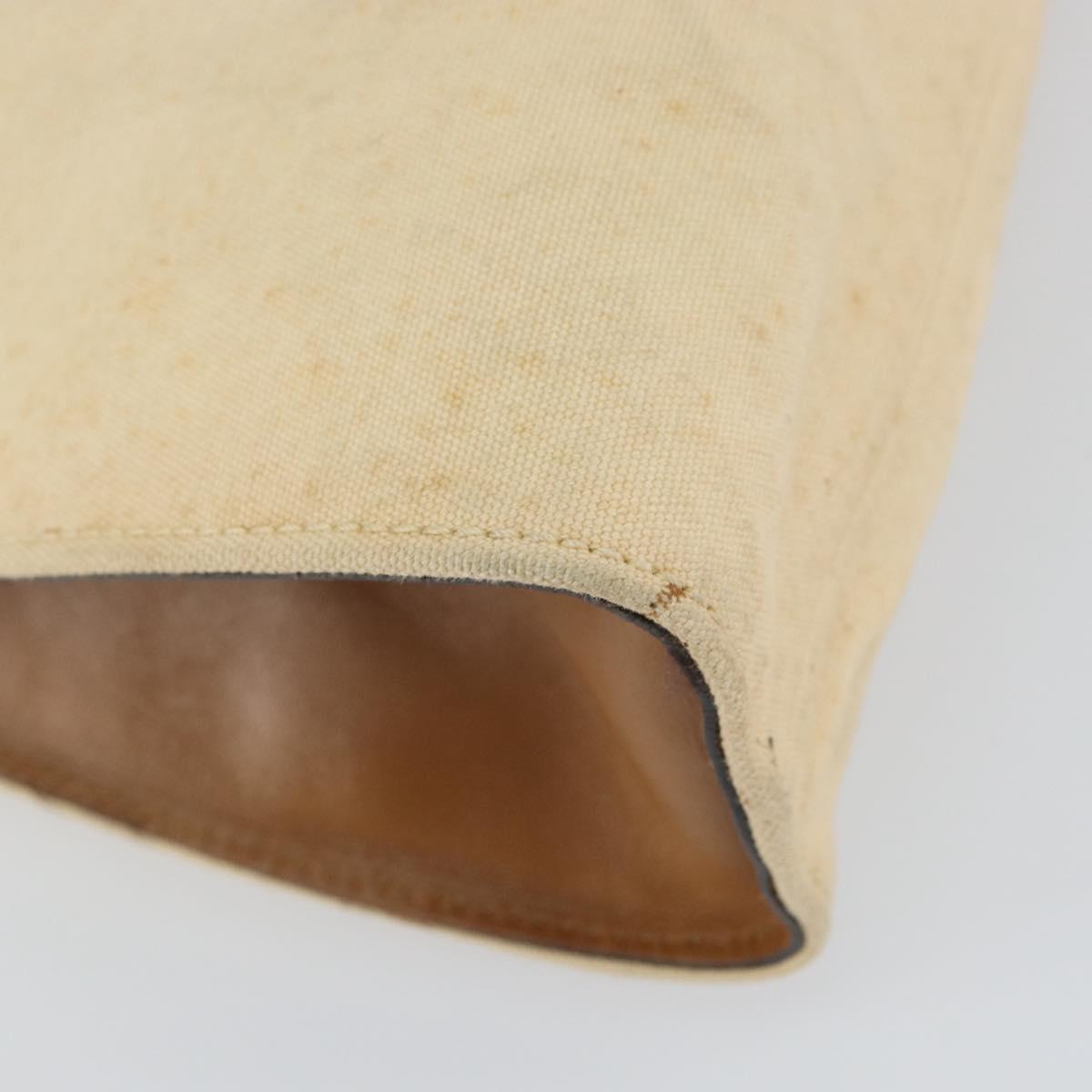 GUCCI Bamboo Hand Bag Canvas Beige Auth 151613