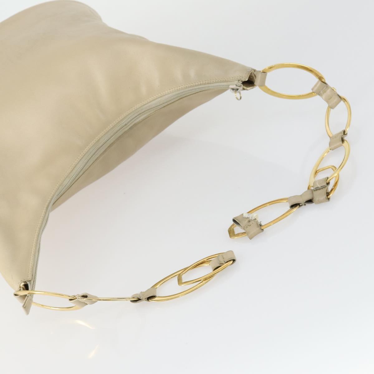 GUCCI Bamboo Shoulder Bag Suede Leather 2 Set Beige Navy Auth 151614