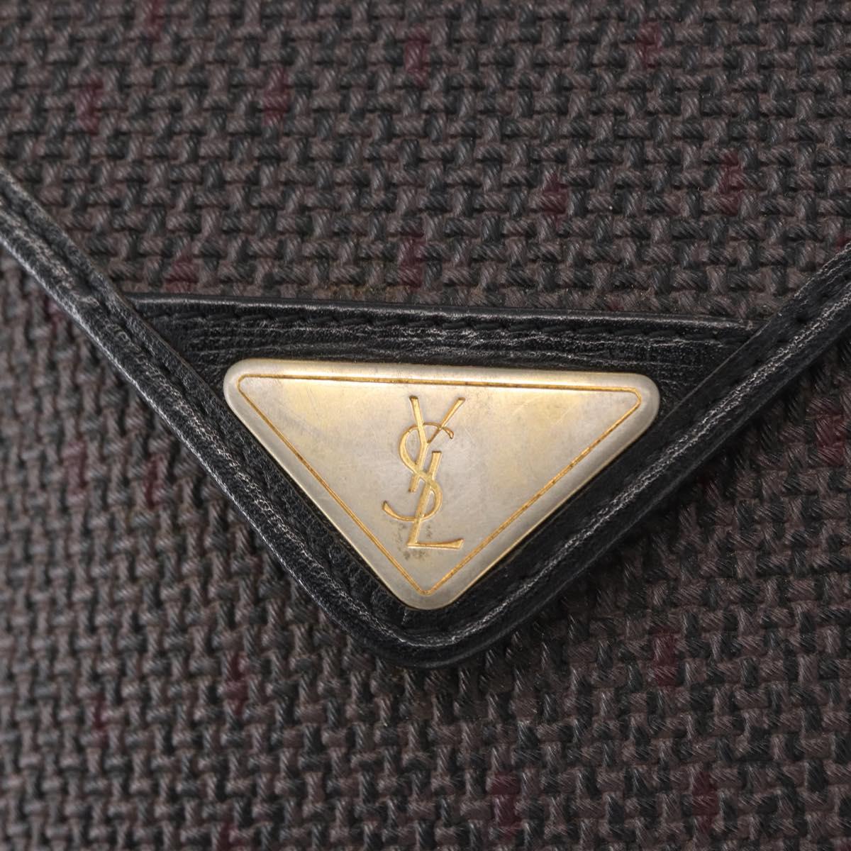 SAINT LAURENT Shoulder Bag Canvas Black Gold Auth 151616