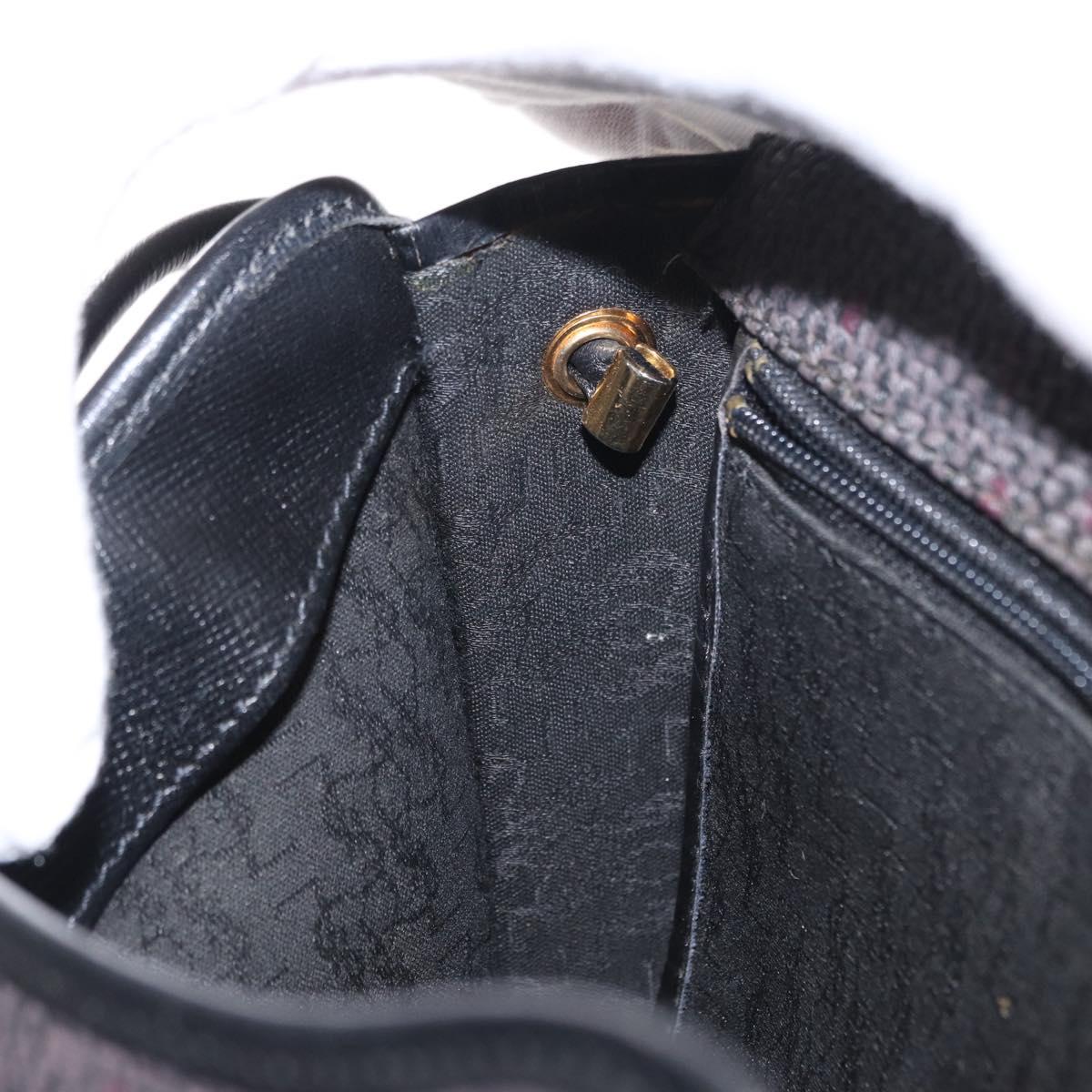 SAINT LAURENT Shoulder Bag Canvas Black Gold Auth 151616