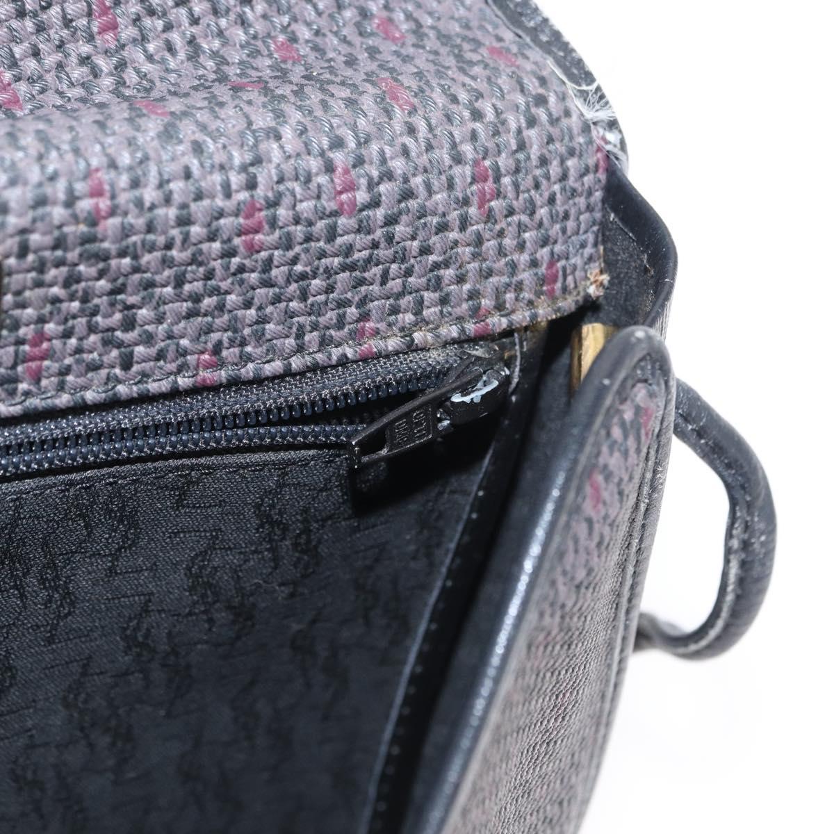 SAINT LAURENT Shoulder Bag Canvas Black Gold Auth 151616